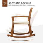 Dorothy Acacia Wood & Cream Cushion Rocking Chair