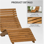 Crosby Larch Wood Adjustable Outdoor Lounge Chair