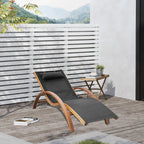 Cochran Teak-Finished Pine & Mesh Chaise Lounger