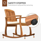 Dorothy Acacia Wood & Cream Cushion Rocking Chair