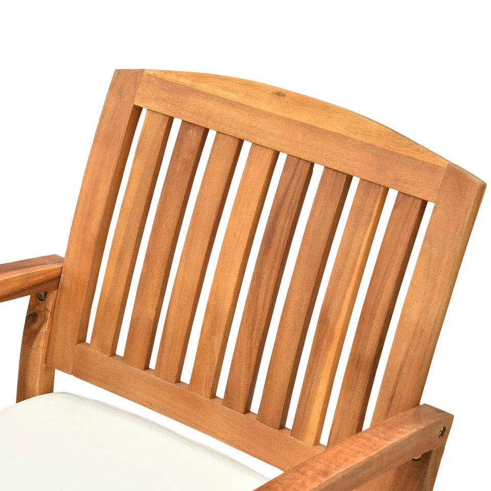 Dorothy Acacia Wood & Cream Cushion Rocking Chair