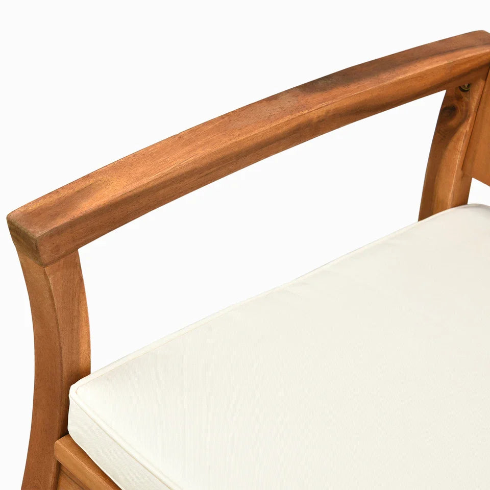 Dorothy Acacia Wood & Cream Cushion Rocking Chair