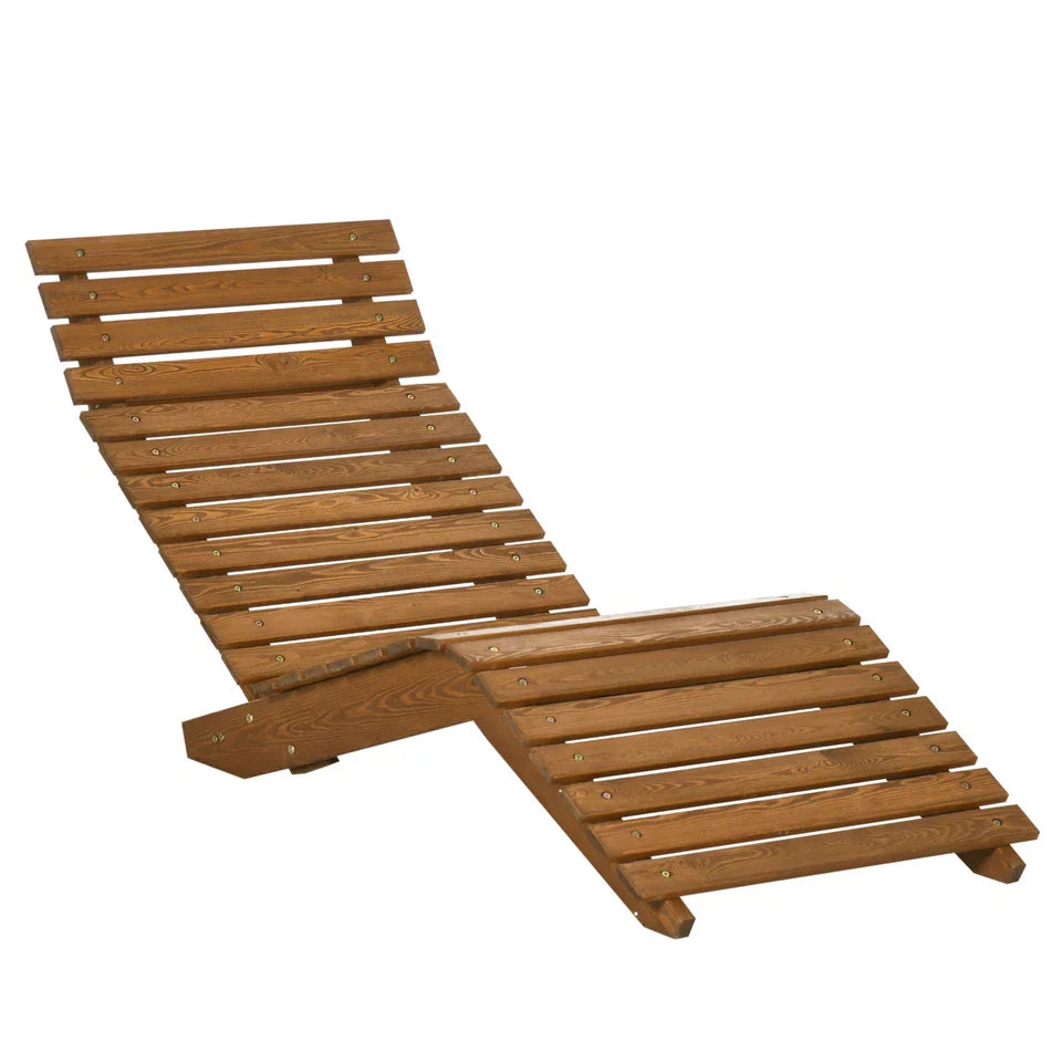 Crosby Larch Wood Adjustable Outdoor Lounge Chair