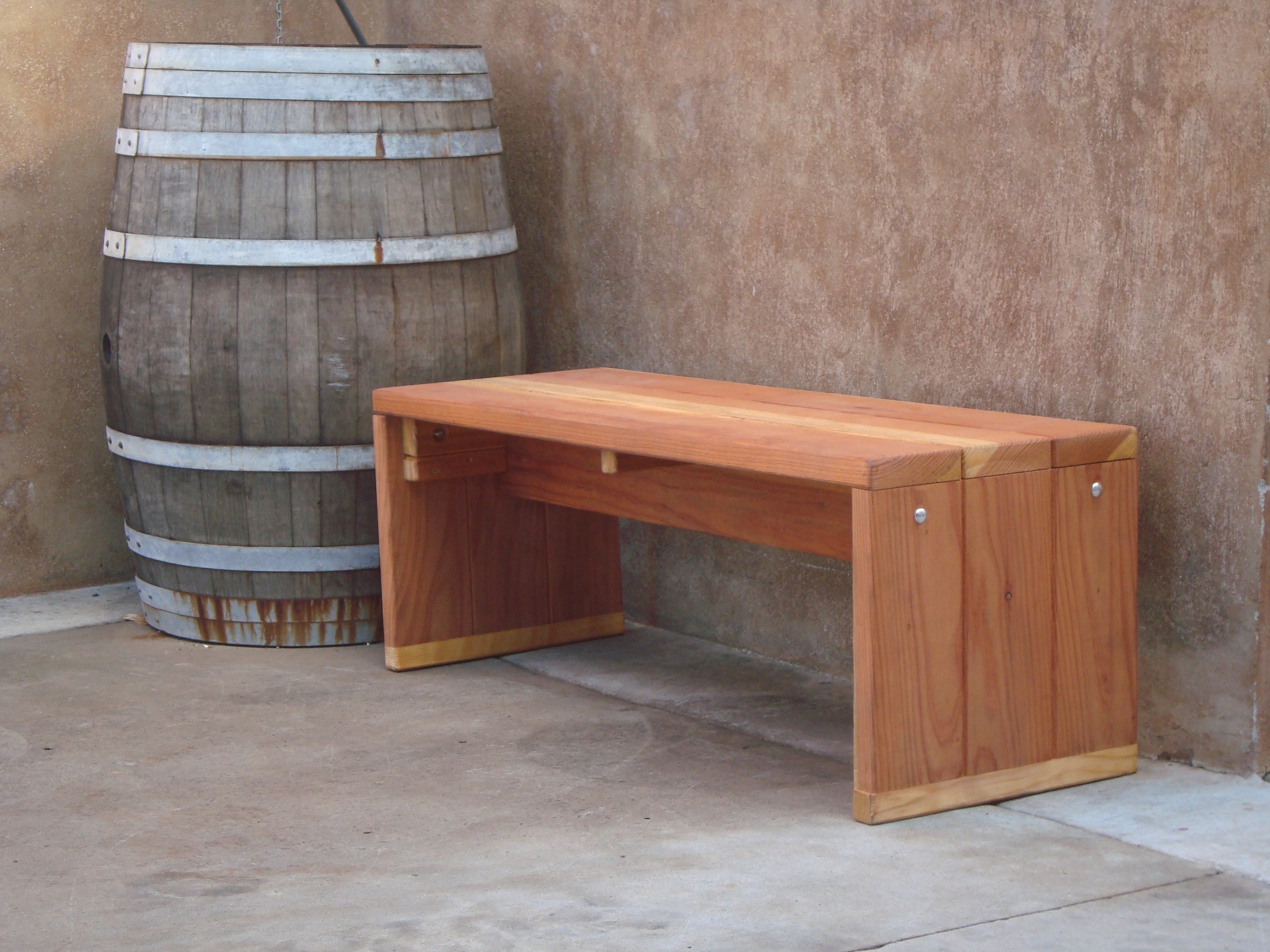 Mendocino Solid Redwood Garden Bench