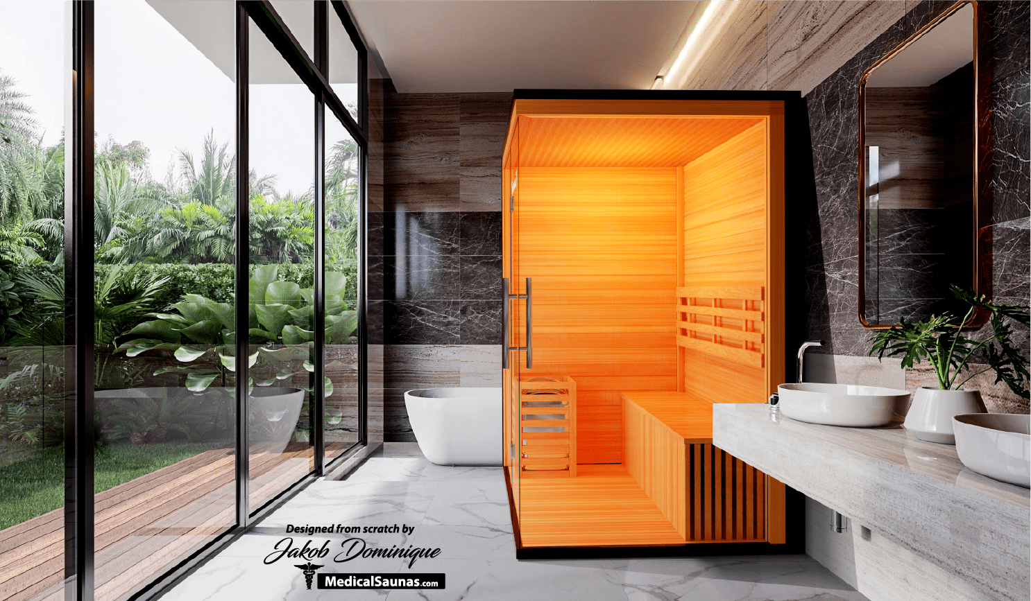 Traditional 7™ Three-Person Hemlock Steam Sauna