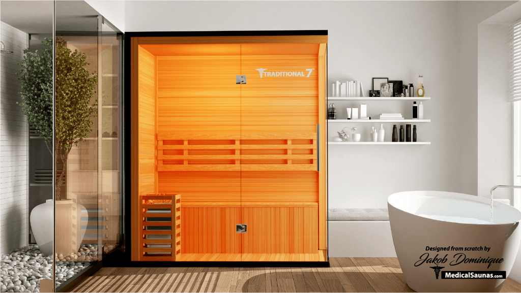 Traditional 7™ Three-Person Hemlock Steam Sauna