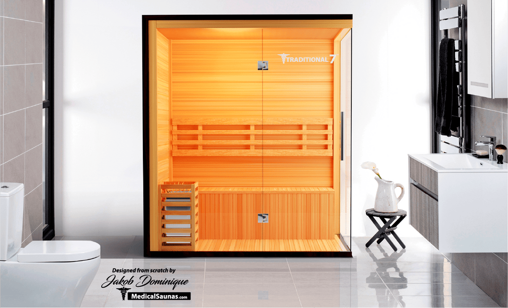 Traditional 7™ Three-Person Hemlock Steam Sauna