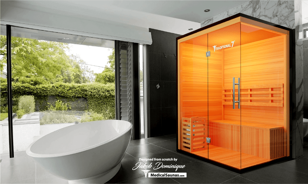Traditional 7™ Three-Person Hemlock Steam Sauna