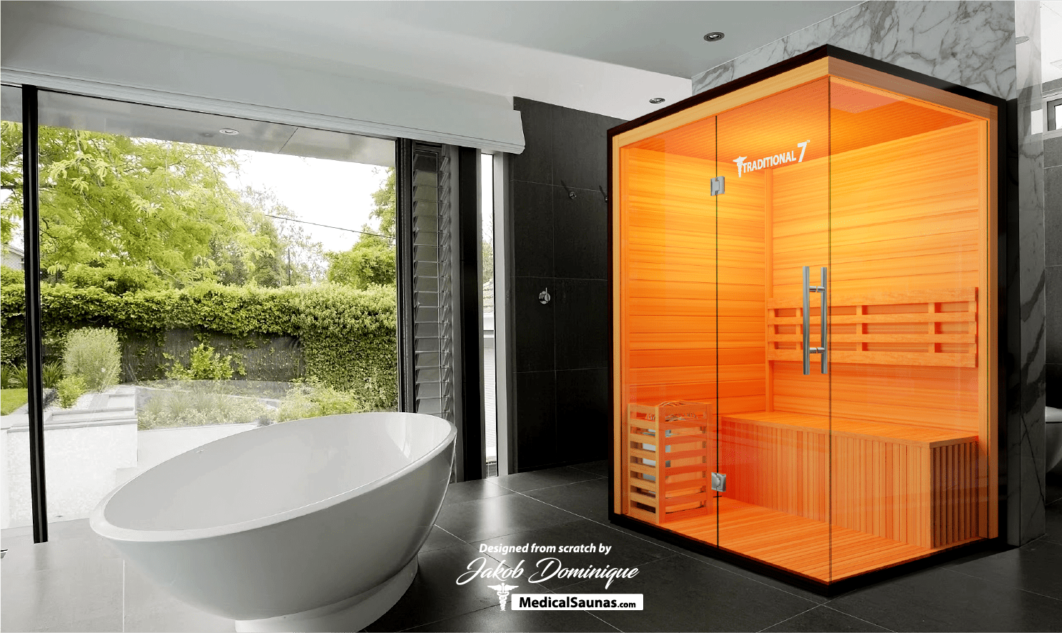 Traditional 7™ Three-Person Hemlock Steam Sauna